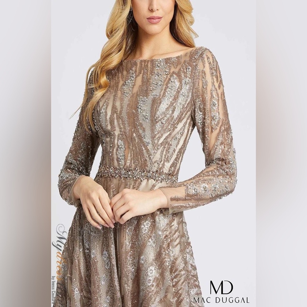 Mac Duggal Evening Dresses by Mac Duggal 79261D Bateau Neckline Embellished